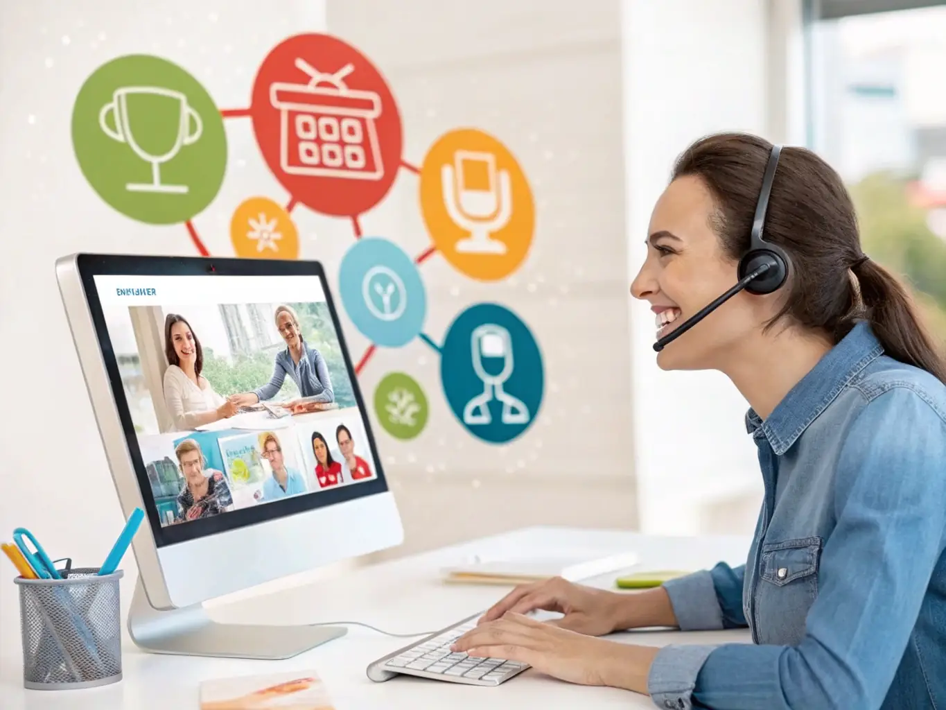 A stylized image representing a personalized customer service interaction, showing a support agent assisting a customer with a tailored solution, emphasizing the human touch in technology support.