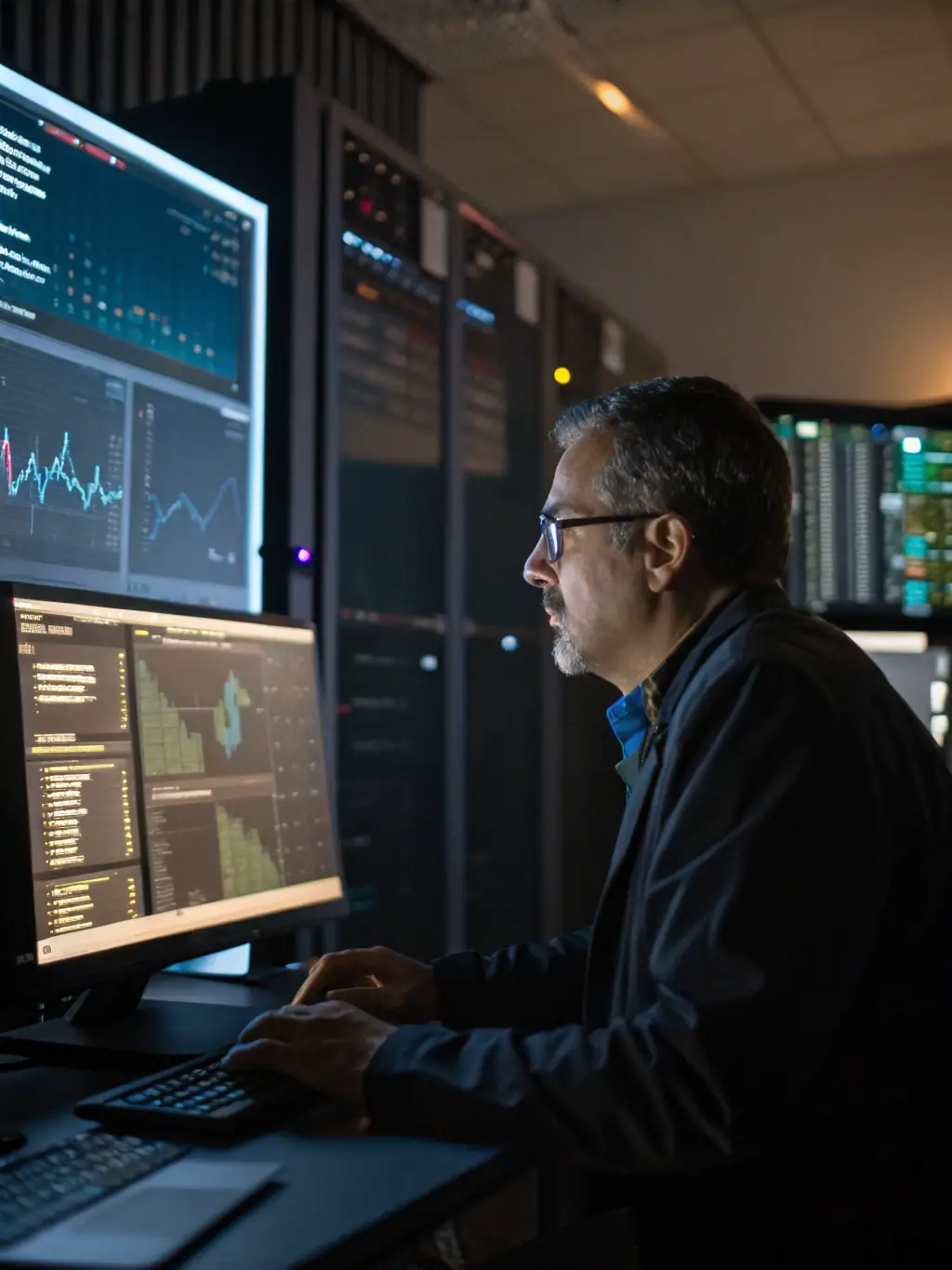 A data scientist at S4B Tech analyzing complex datasets to identify trends and insights, using advanced analytics tools and techniques.